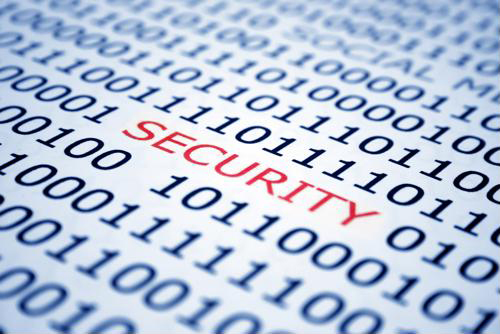 Graphic with the word Security in red.
